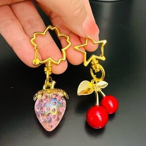New Adorable Strawberry & Cherry Bag Charms/Keychains